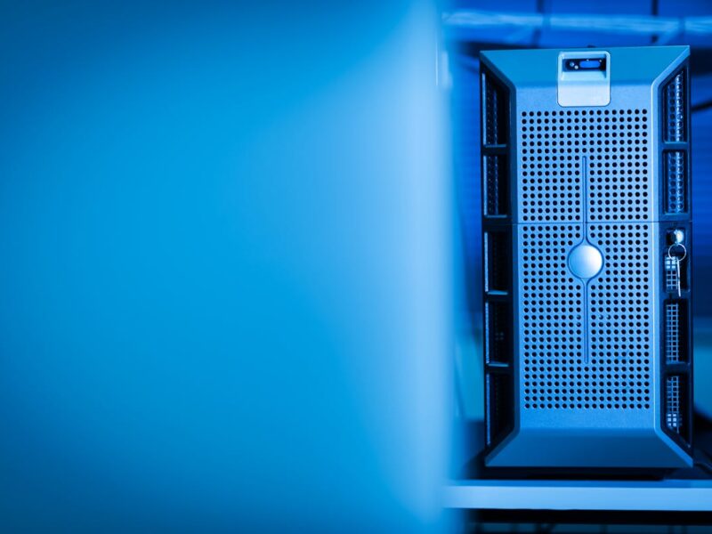 Server room with network cabling for cloud services